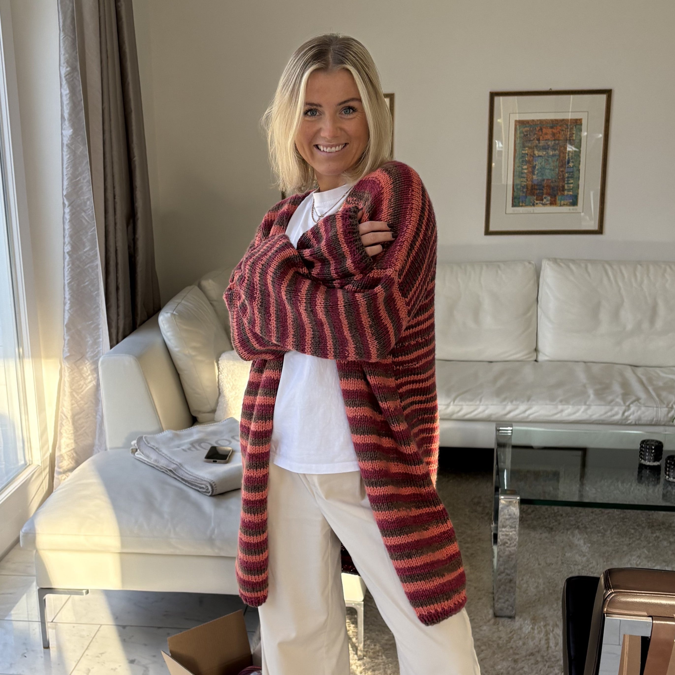 bellalana-chunky-bowl-strick-set-cardigan-36-42-bordeaux-orange image 3