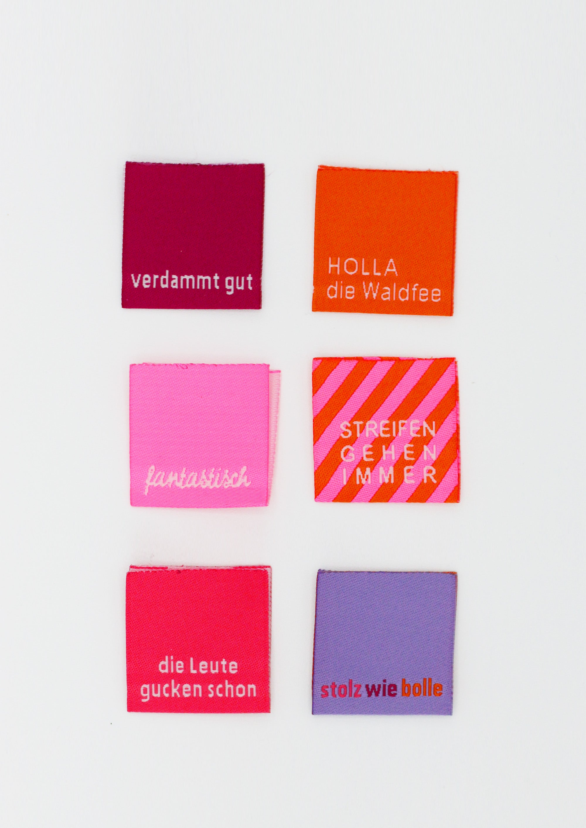 konfetti-patterns-weblabel-6er-set-pinky-orange-spr-che-3x3cm image 1