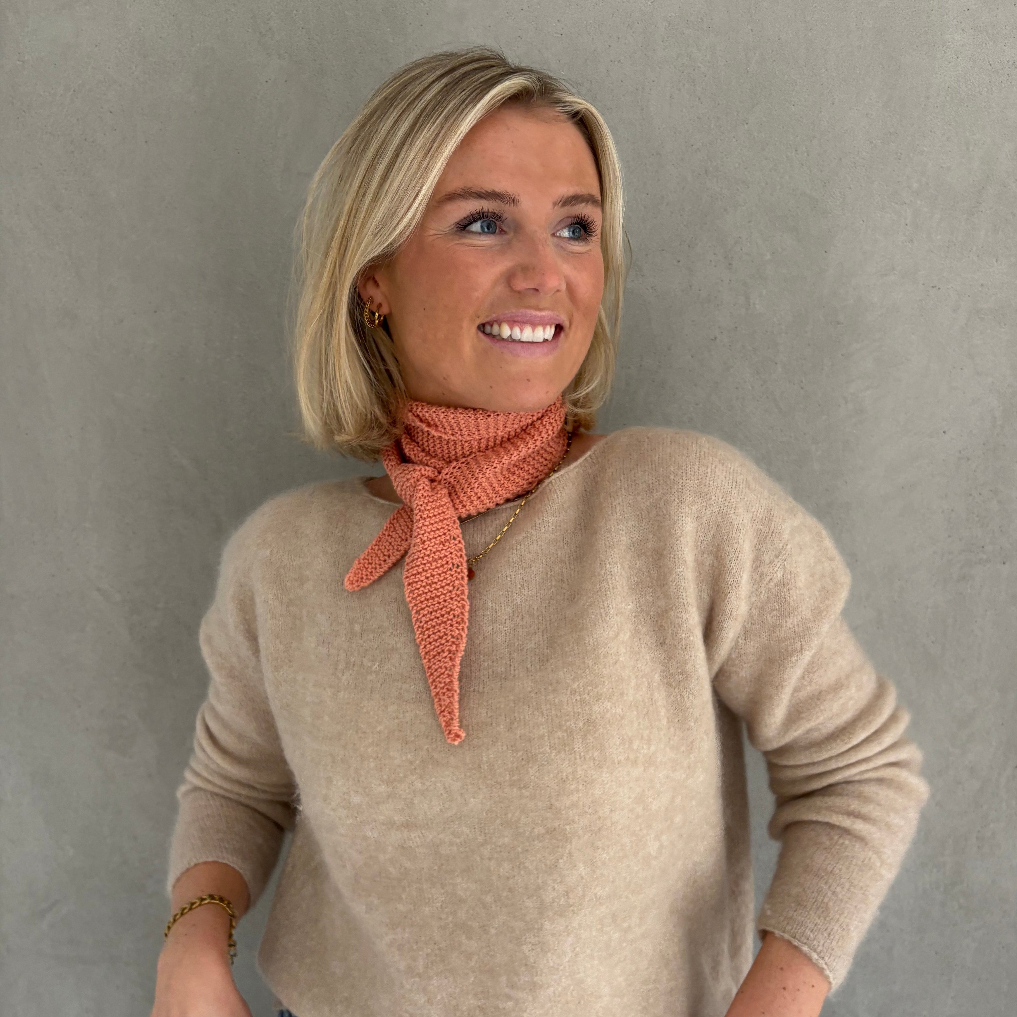 bellalana-strick-set-sophie-scarf-halstuch-merino-korall image 3