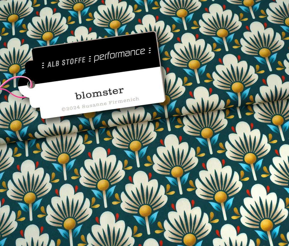 hamburger-liebe-performance-blomster-petrol-stoff-meterware-uv image 1