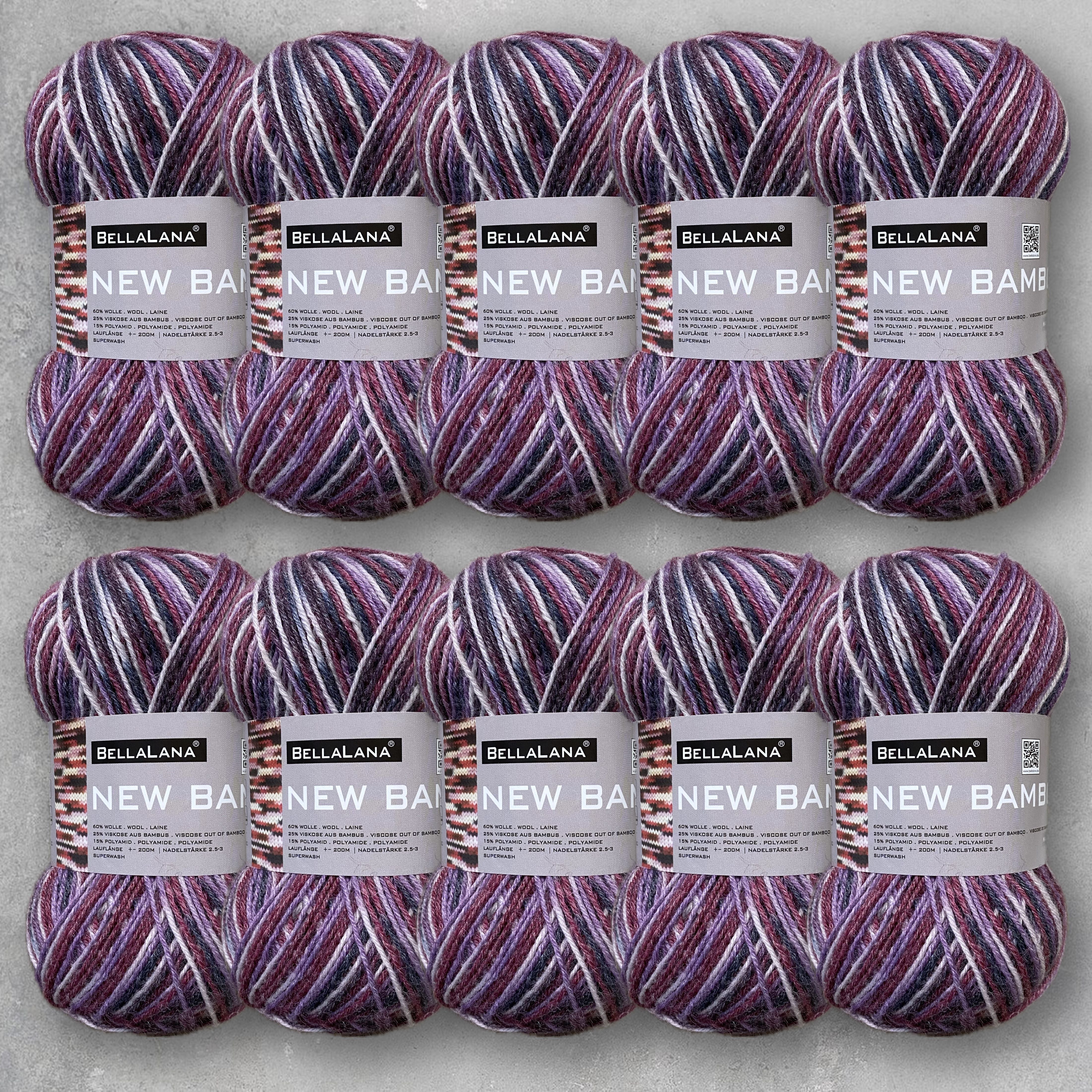 bellalana-new-bamboo-wollpaket-10x50g-rot-multicolor-sockenwolle image 7