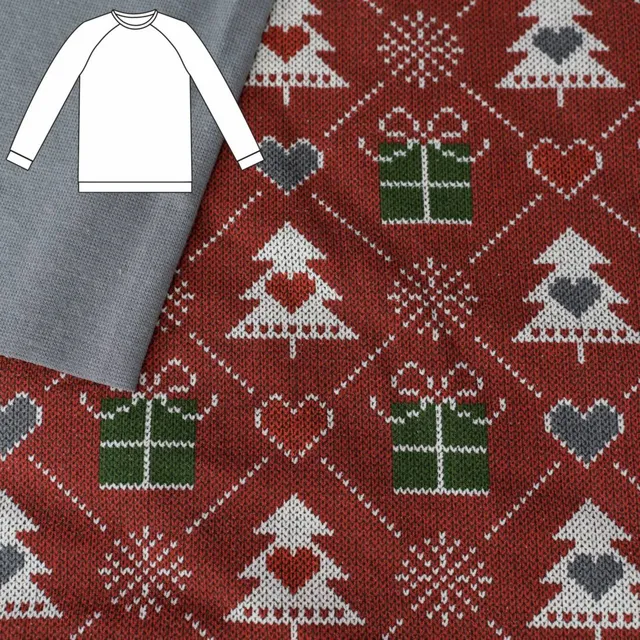 n-hfrosch-n-hpaket-kids-shirt-sama-sweat-weihnachtsbaum-grau image 1