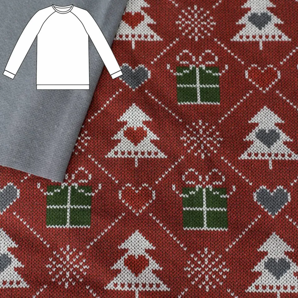 n-hfrosch-n-hpaket-kids-shirt-sama-sweat-weihnachtsbaum-grau image 1