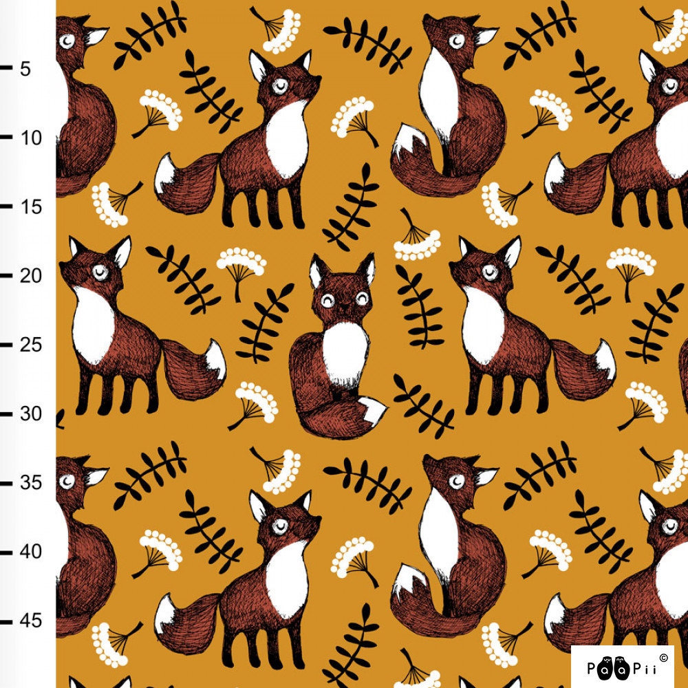 n-hfrosch-stoffe-bio-jersey-fuchs-nuutti-senfgelb-45cm image 2