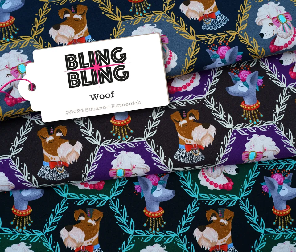 hamburger-liebe-bling-bling-woof-canvas-stoff-col-1-bio-baumwolle image 1