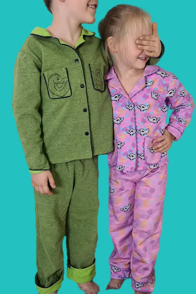 n-hfrosch-tidur-kinder-pyjama-papierschnittmuster-lang-kurz image 1
