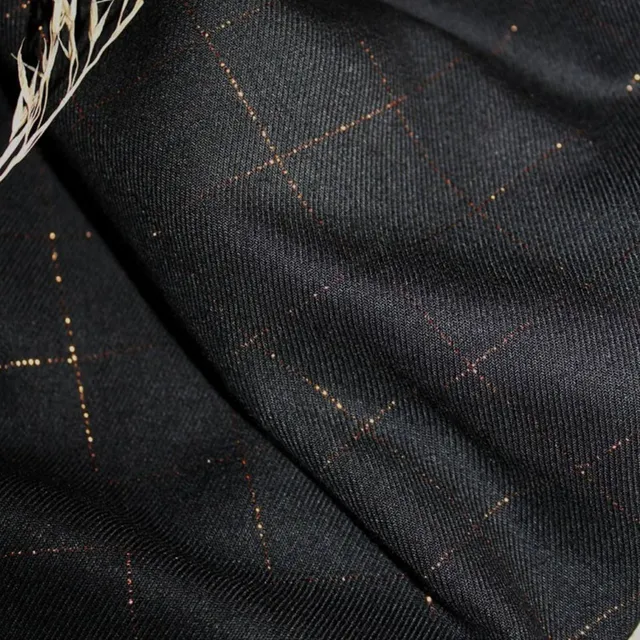 glantine-zo-viskose-twill-glitzer-karo-stoff-schwarz image 1