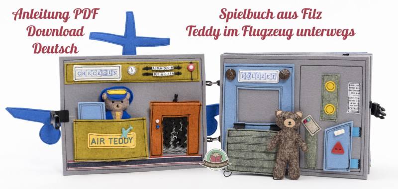 n-hfrosch-teddy-im-flugzeug-quiet-book-f-hlbuch-filz-10-seit image 4