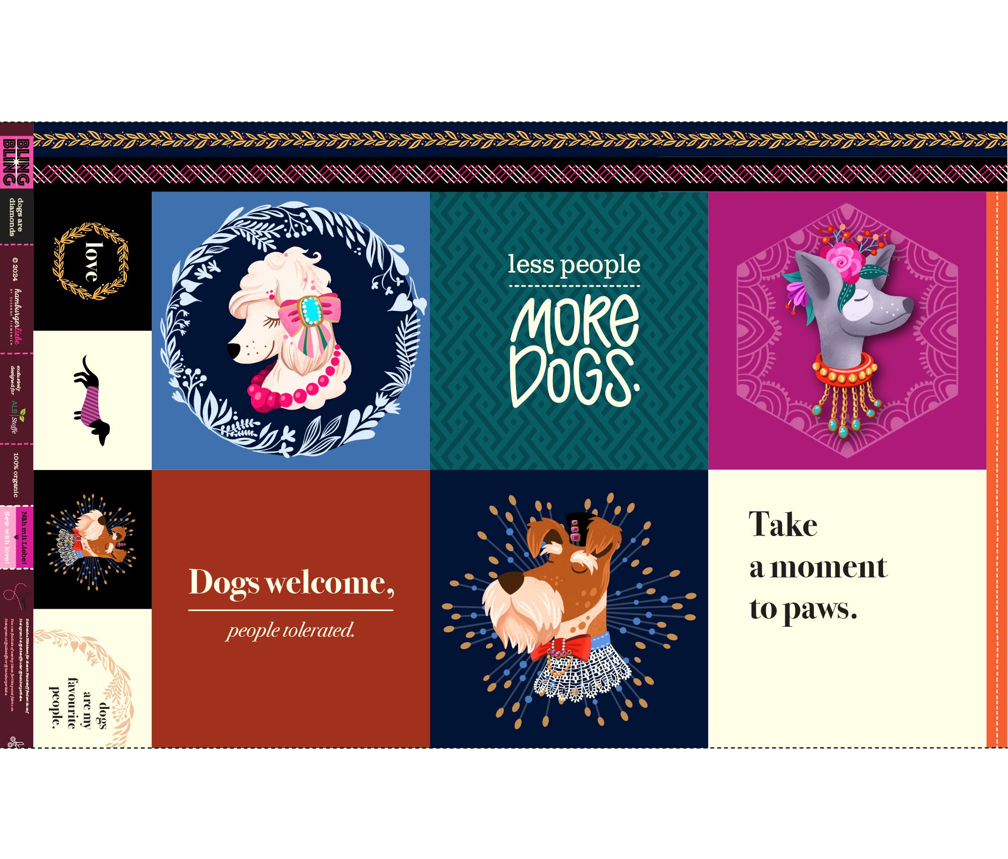 hamburger-liebe-bling-bling-dogs-are-diamonds-canvas-panel image 4
