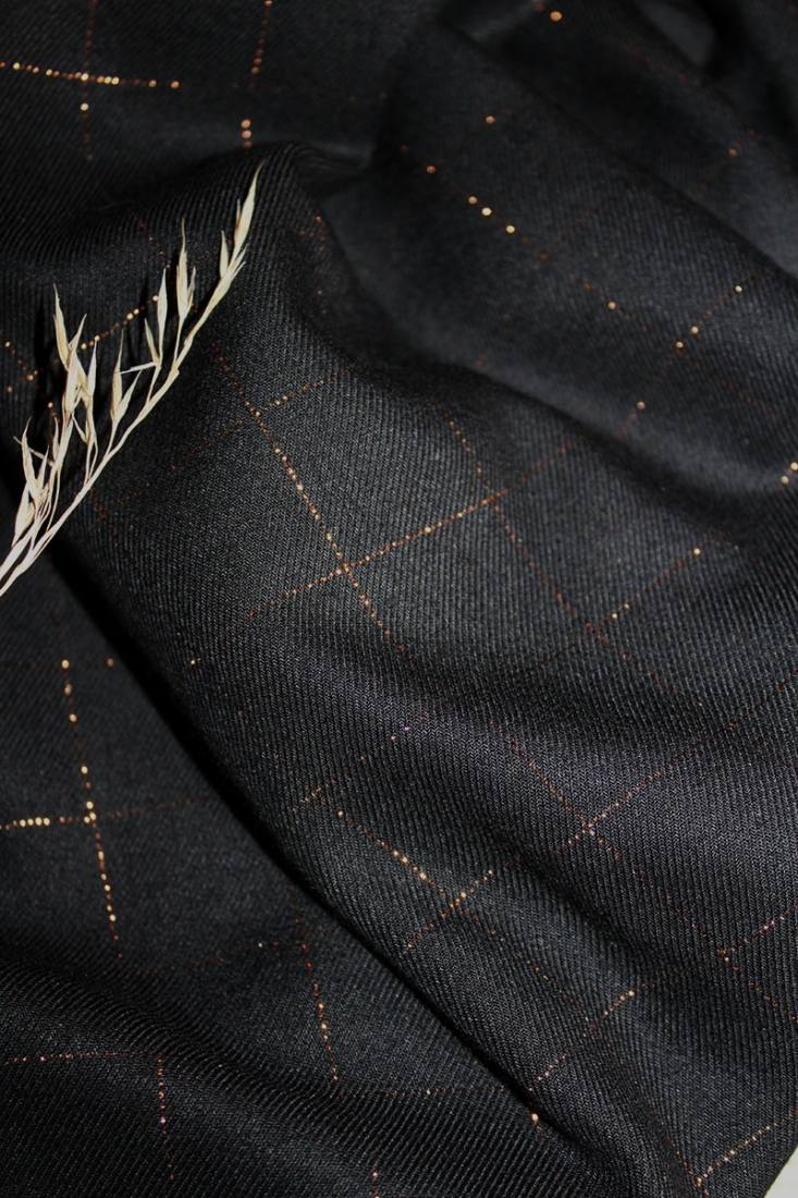 glantine-zo-viskose-twill-glitzer-karo-stoff-schwarz image 3