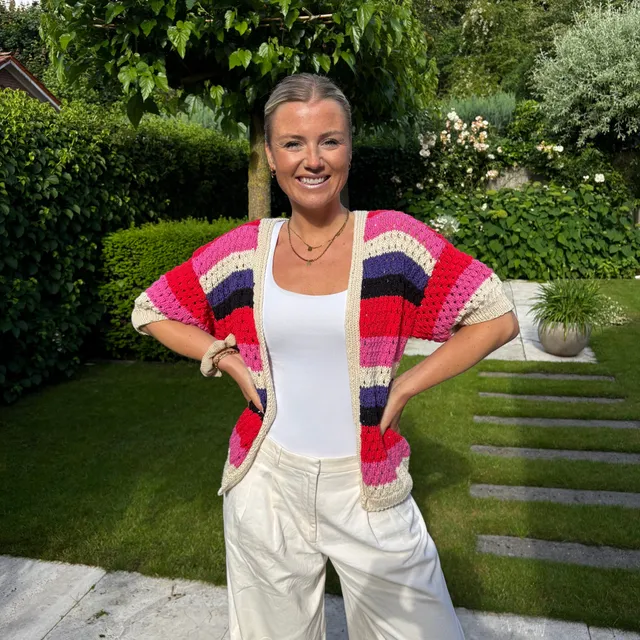 bellalana-schulgarn-strickset-sommer-cardigan-bunt-36-38 image 1