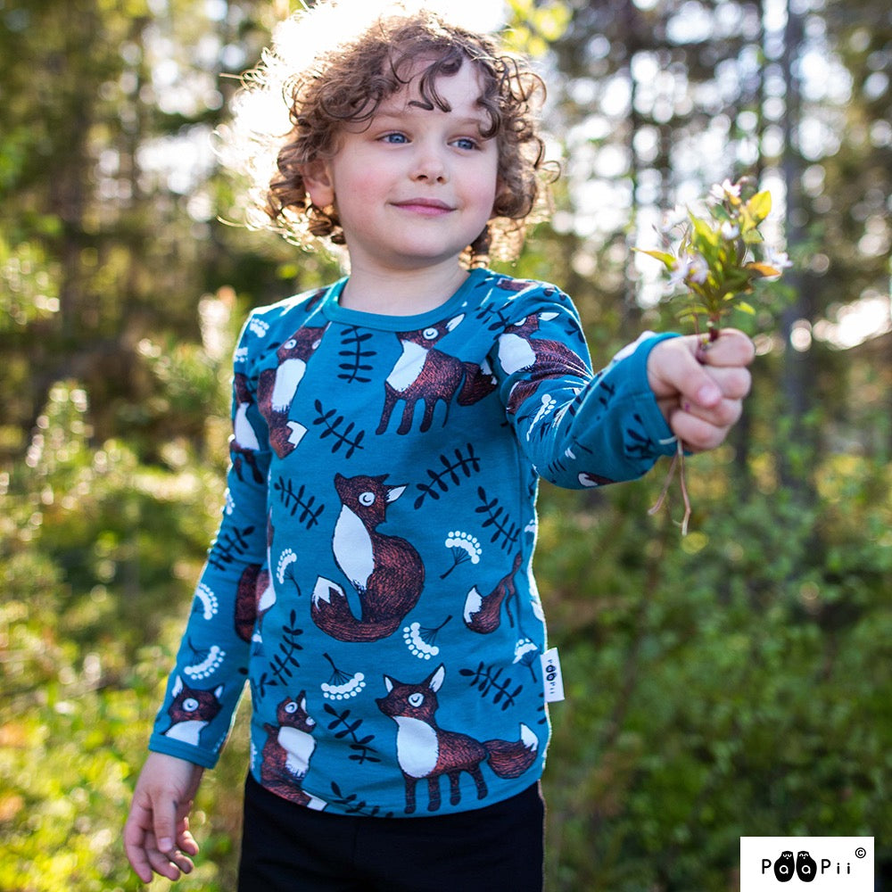 n-hfrosch-stoffe-bio-jersey-fuchs-nuutti-stoff-petrol-tiermuster image 7