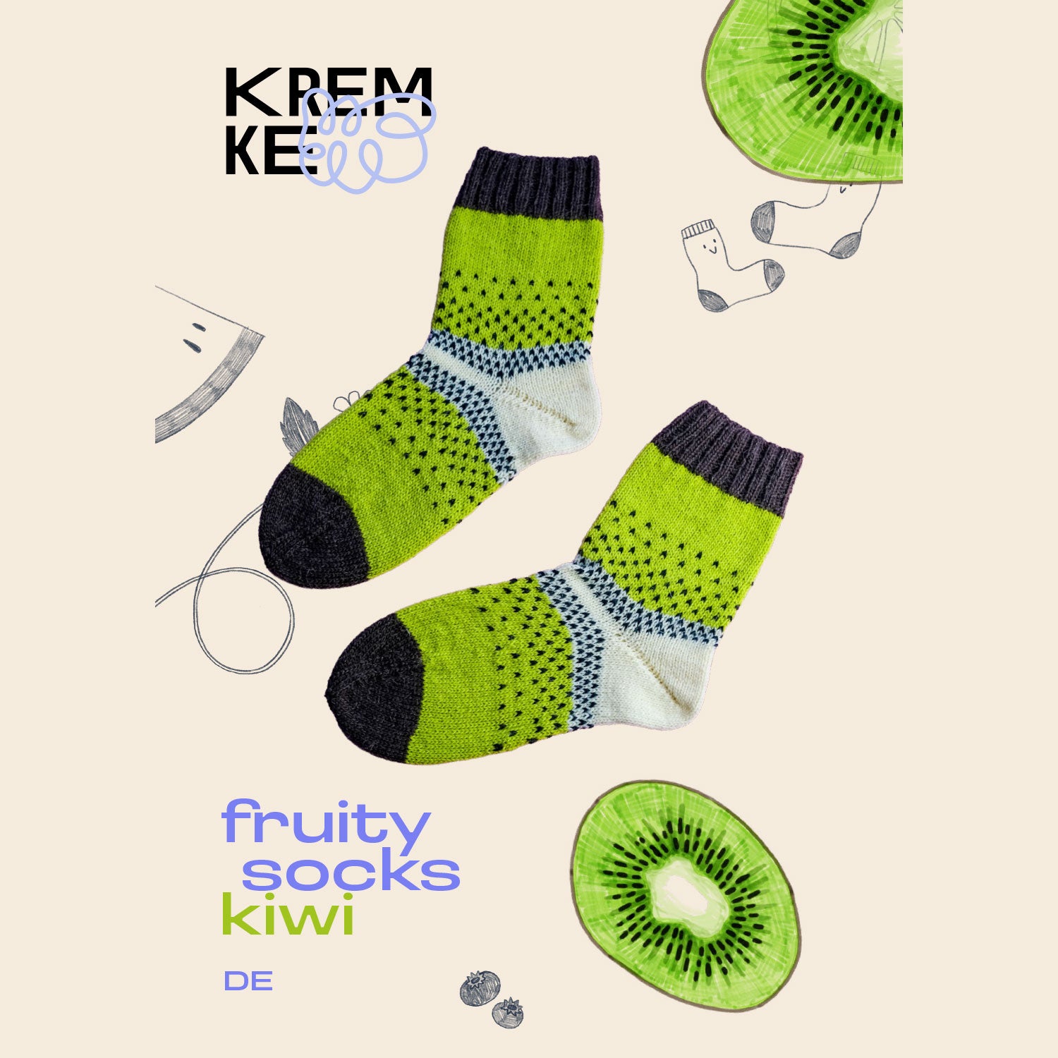 kremke-soul-wool-fruity-socks-kiwi-strickanleitung-deutsch-socken image 2
