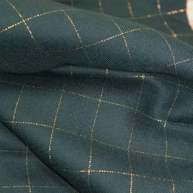 n-hfrosch-viskose-twill-glitzer-karo-dunkelgr-n-lurex-stoff image 1