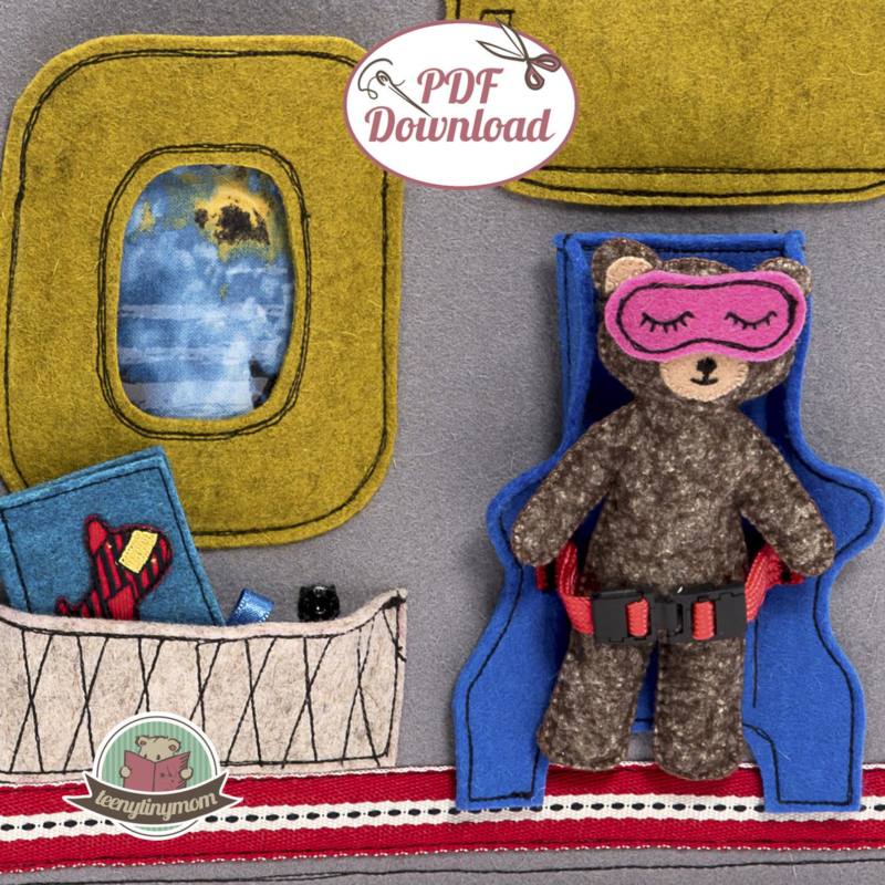 n-hfrosch-teddy-im-flugzeug-quiet-book-f-hlbuch-filz-10-seit image 2