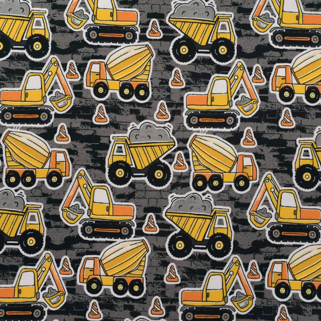 n-hfrosch-baumwolljersey-baufahrzeuge-f-r-kinderkleidung image 1