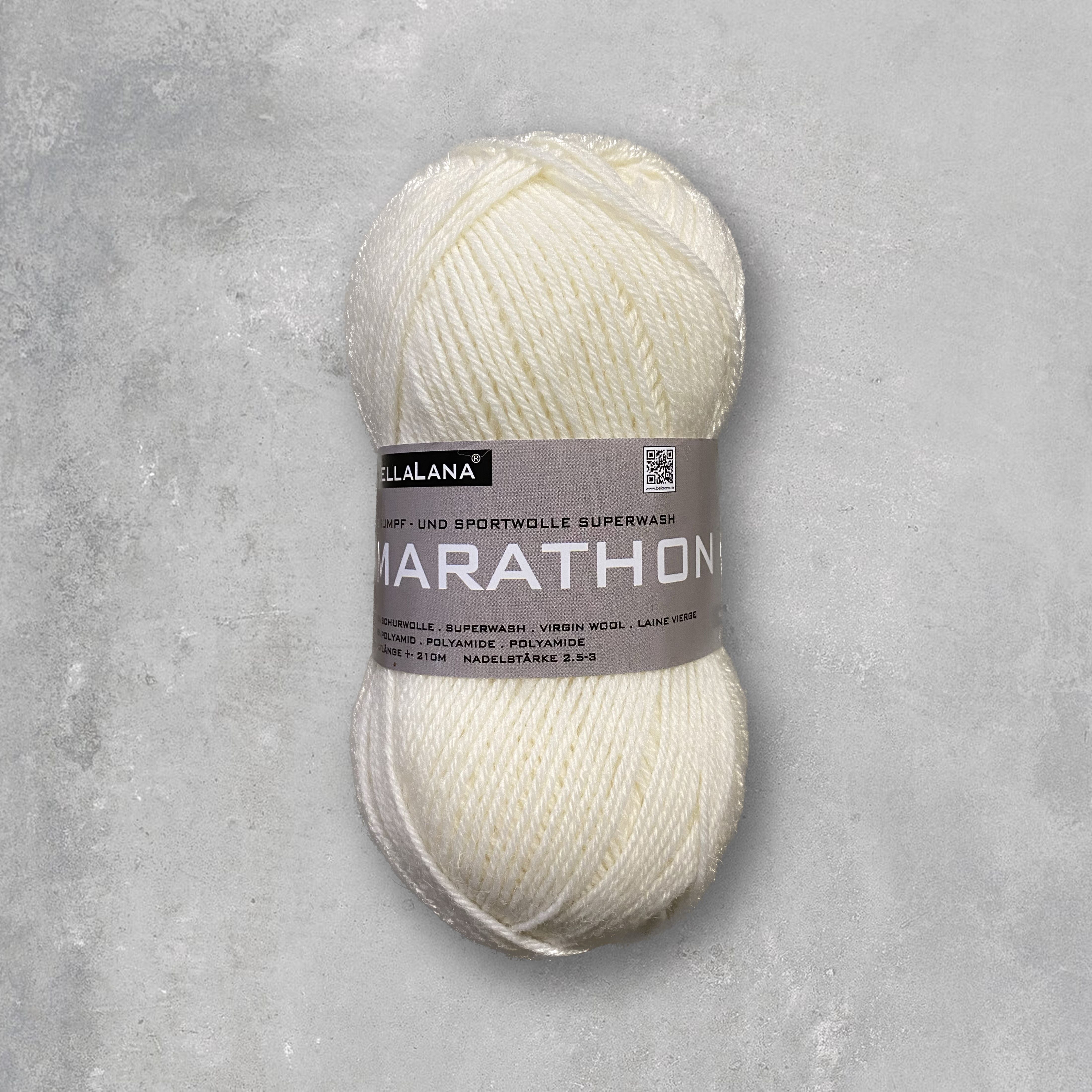 bellalana-marathon-einzelkn-uel-sockenwolle-50g-wollwei-ecru image 1