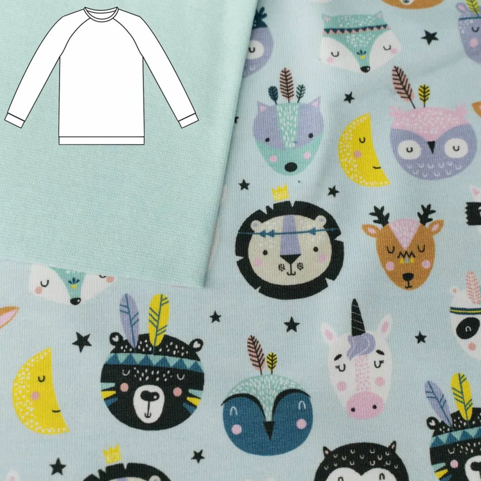 n-hfrosch-n-hpaket-sama-kids-shirt-boho-tiere-mint-jersey image 1