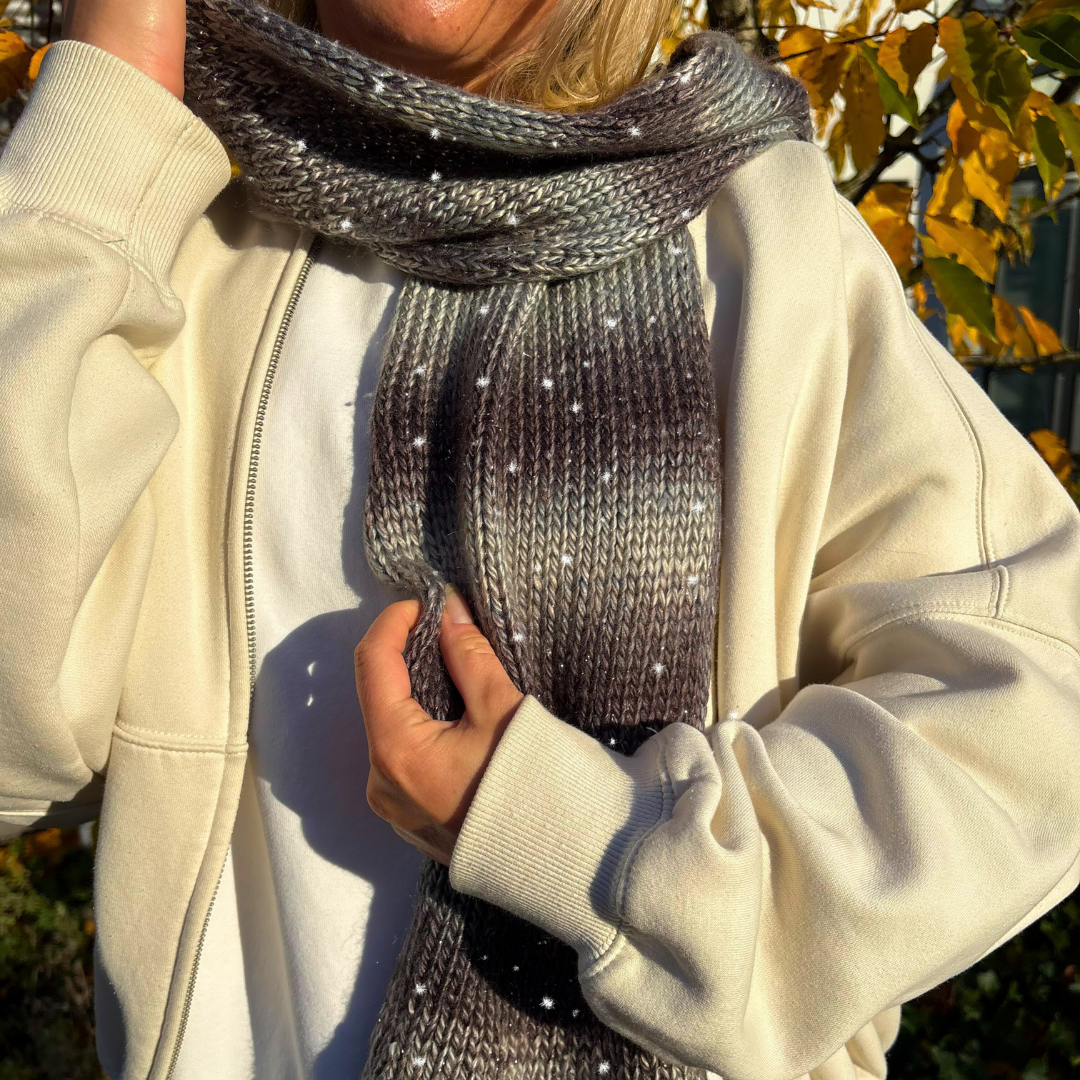 bellalana-diamant-strick-set-glitzer-schal-anthrazit-ecru-anf-nger image 4