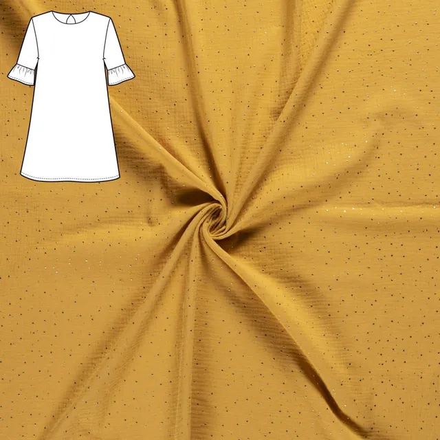 n-hfrosch-n-hpaket-kleid-cantik-musselin-senfgelb-sommerkleid image 1