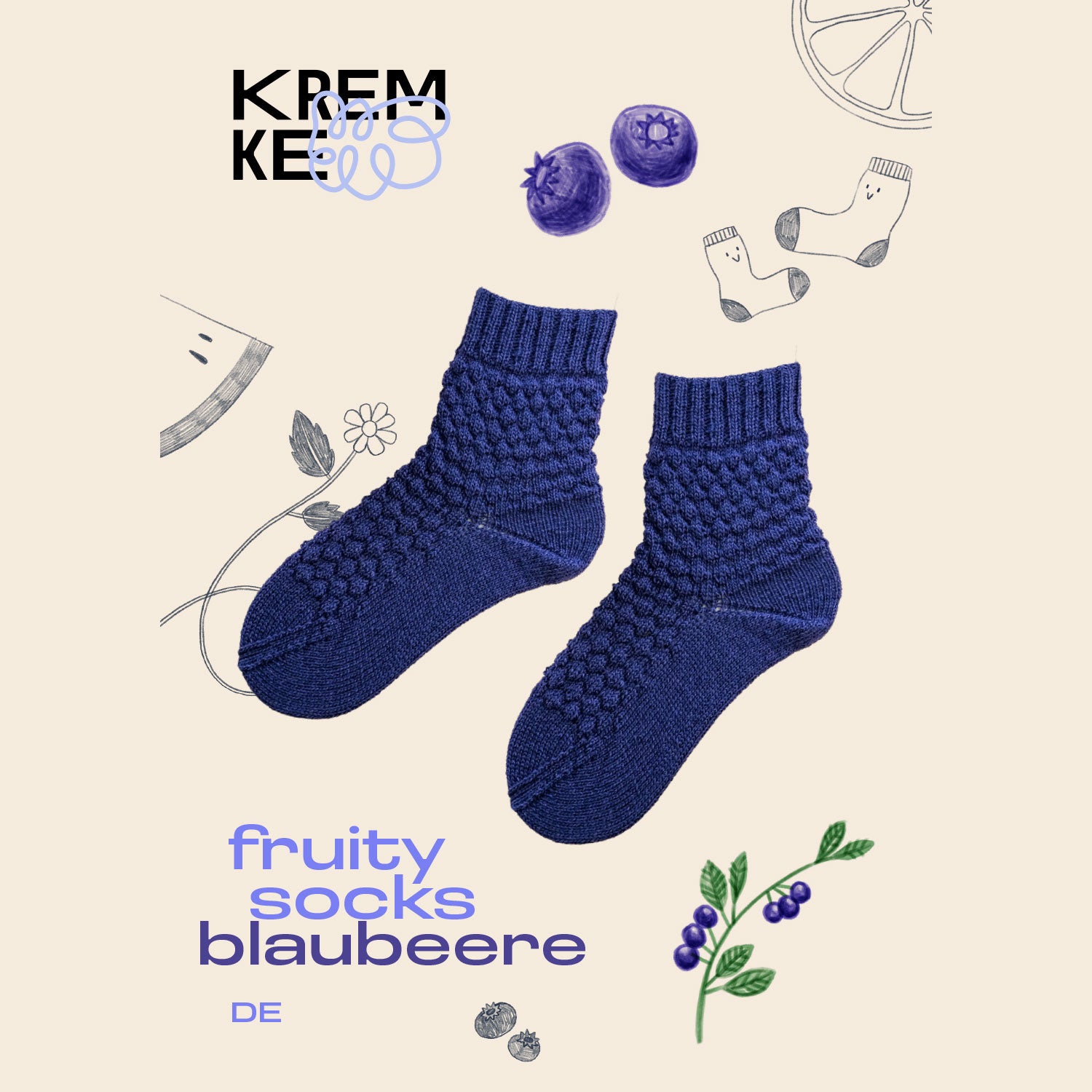 kremke-soul-wool-fruity-socks-blaubeere-strickanleitung-socken image 2