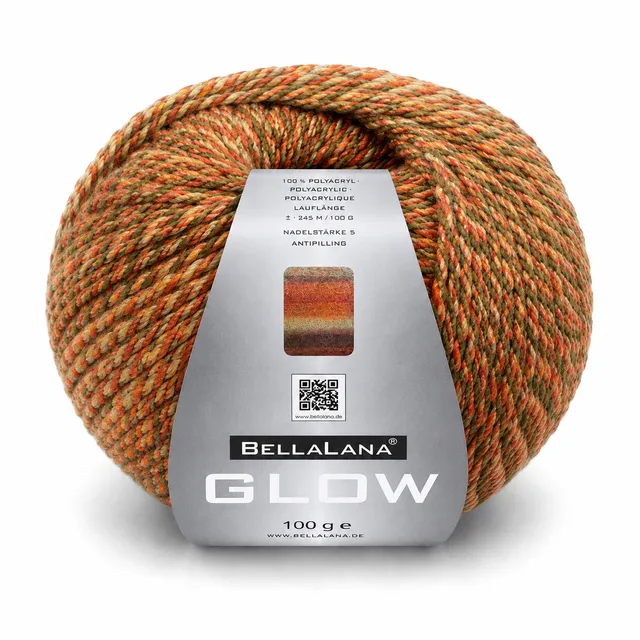 bellalana-glow-strickgarn-orange-300-mit-glanz-verlauf image 1