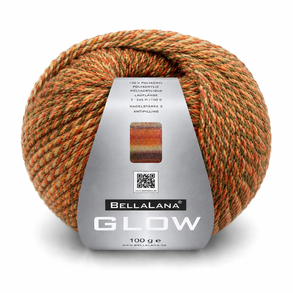bellalana-glow-strickgarn-orange-300-mit-glanz-verlauf image 1