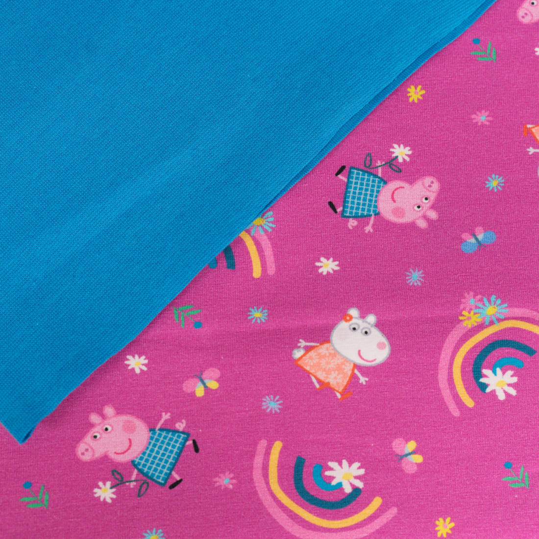 n-hfrosch-stoffe-baumwolljersey-peppa-wutz-regenbogen-kinder image 5