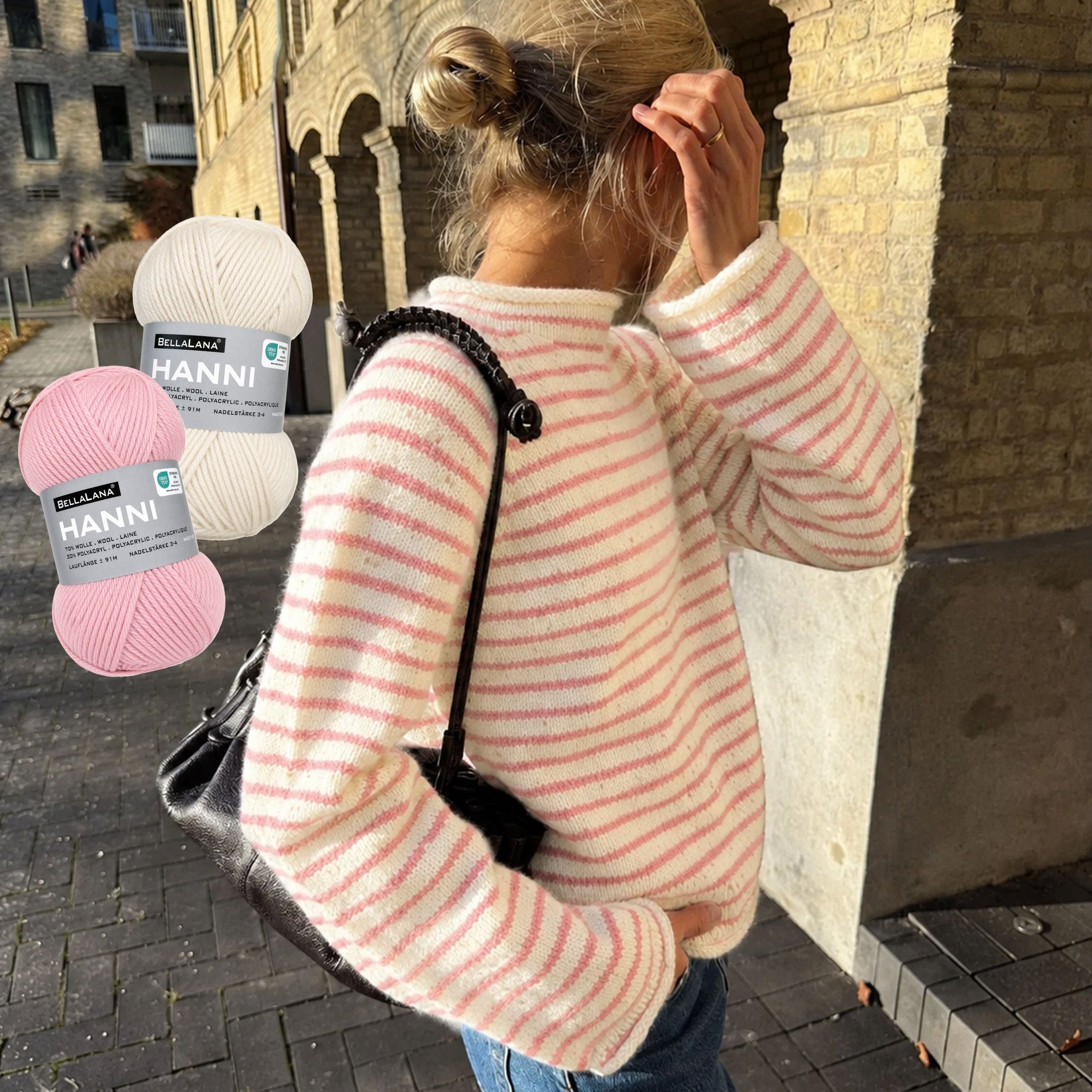 bellalana-frankie-sweater-strick-set-petiteknit-ecru-pastellrosa-xxs image 1