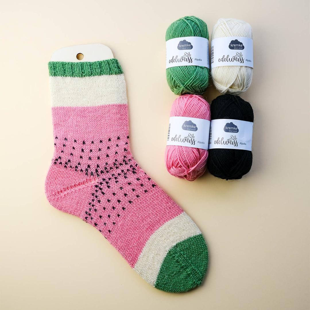 kremke-soul-wool-wassermelone-socken-strickset-deutsch-edelweiss image 2