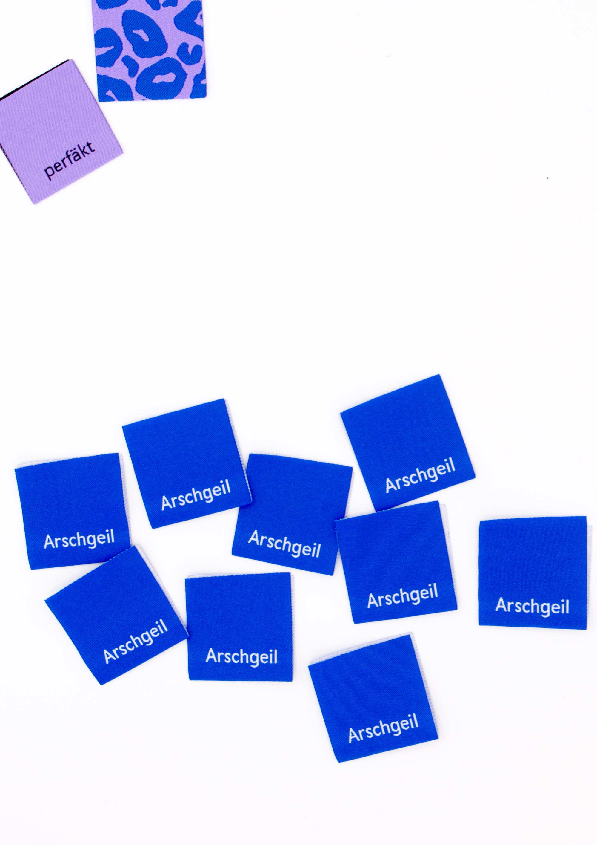 konfetti-patterns-label-weblabel-9er-set-arschgeil-blau image 1