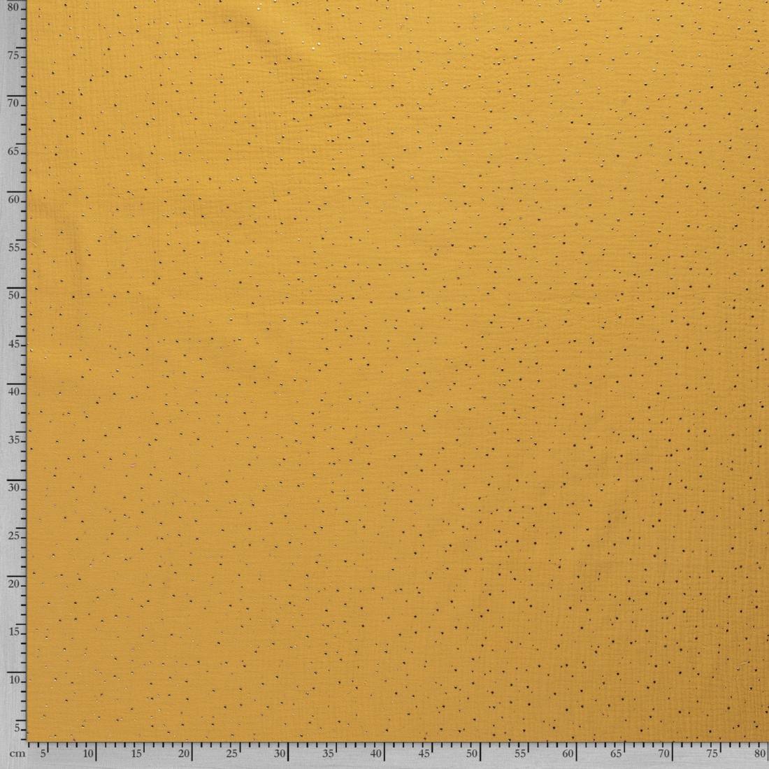 n-hfrosch-musselin-glitzer-punkte-senfgelb-baumwolle image 3