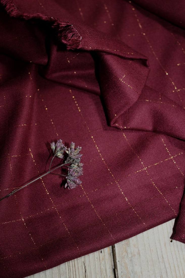 n-hfrosch-viskose-twill-glitzer-karo-dunkelrot-lurex-ko-tex image 3