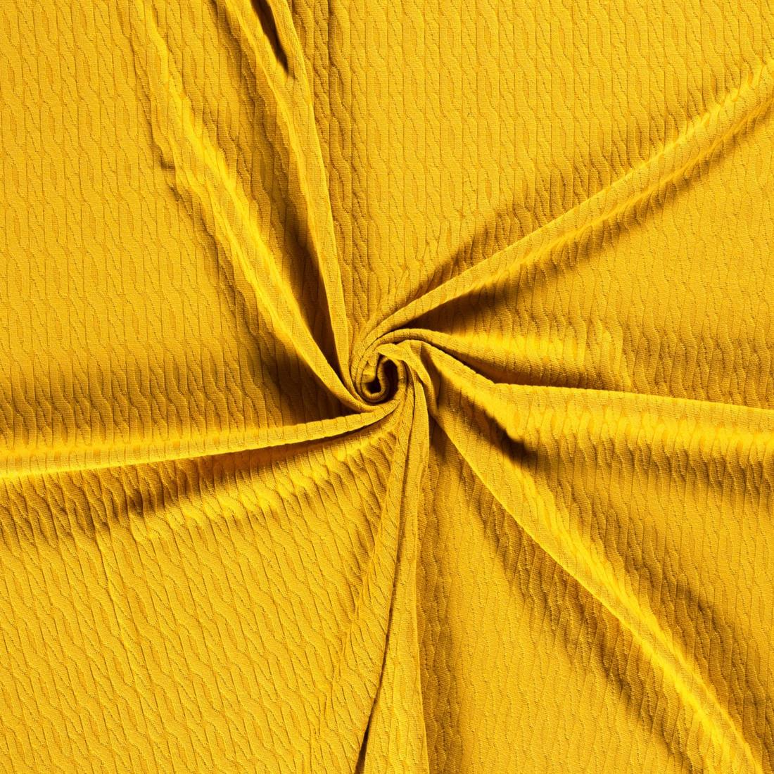 n-hfrosch-strick-jacquard-zopfmuster-senfgelb-meterware image 2