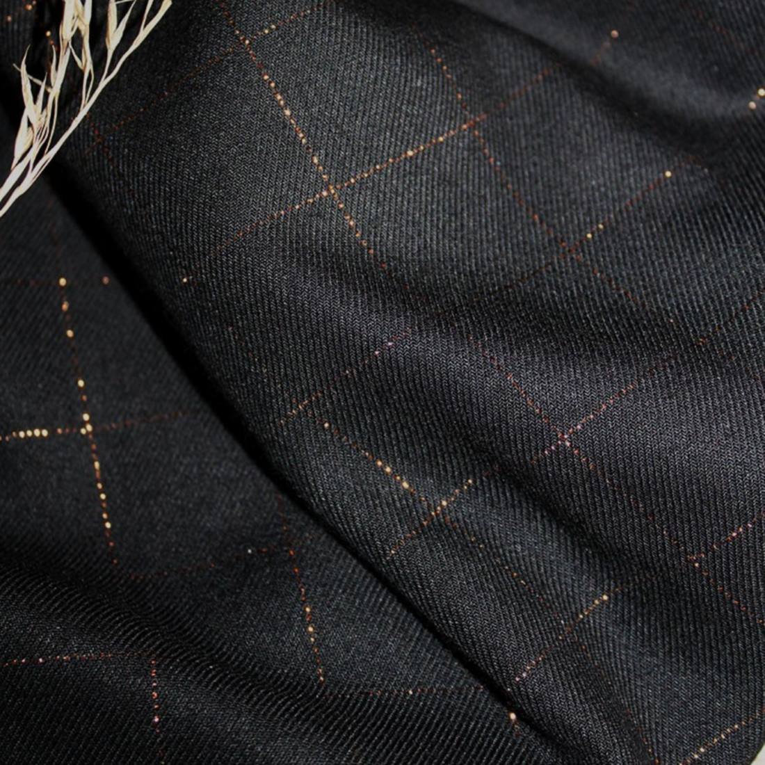 glantine-zo-viskose-twill-glitzer-karo-stoff-schwarz image 1