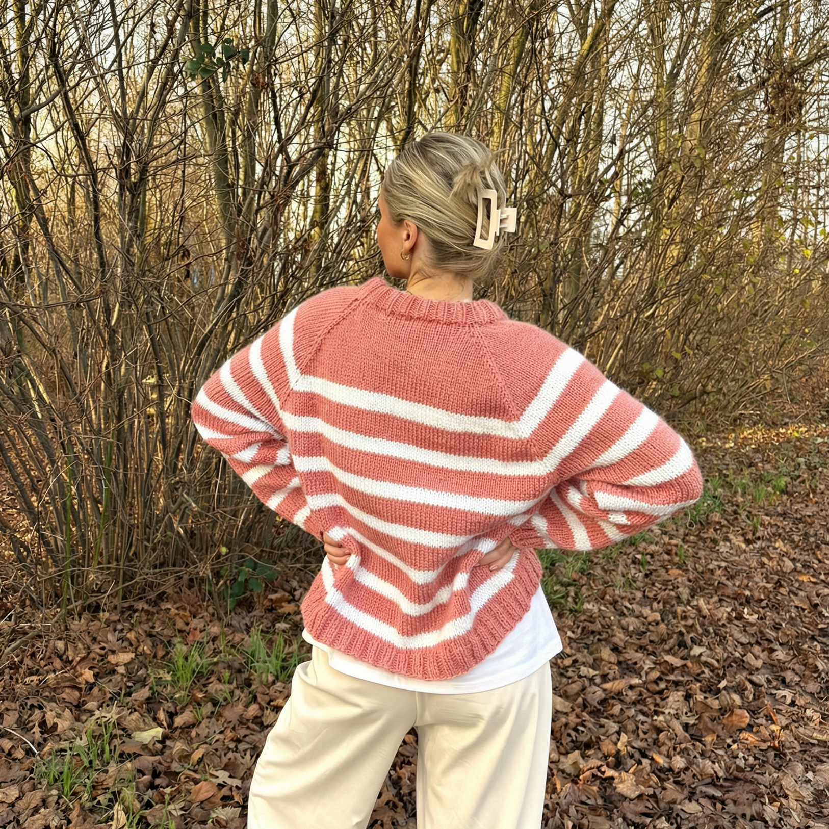 bellalana-martini-strickset-streifenpullover-lachs-38-40 image 2